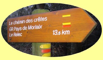 Empruntez le chemin des cr�tes non loin du gite en bretagne finistere