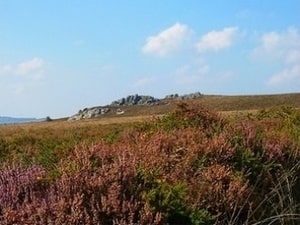Le gite se trouve dans les Monts d'Arre, paysage sauvage avec des roches, des landes, des tourbires 